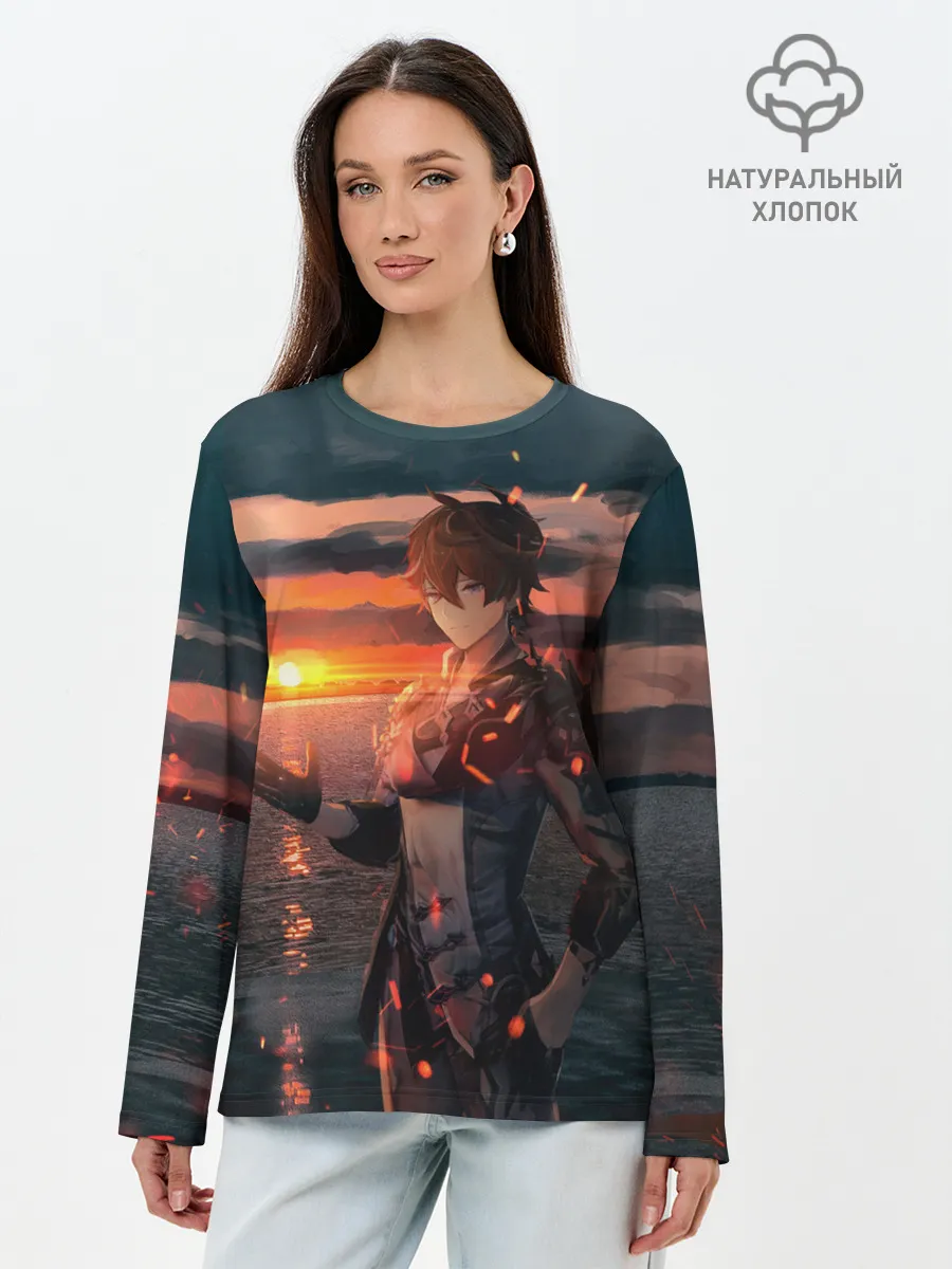 Лонгслив женский. Хлопок / Tartaglia art