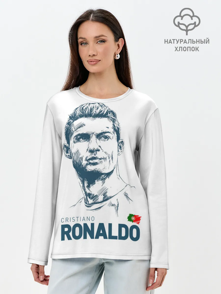 Лонгслив женский. Хлопок / Криштиану Роналду