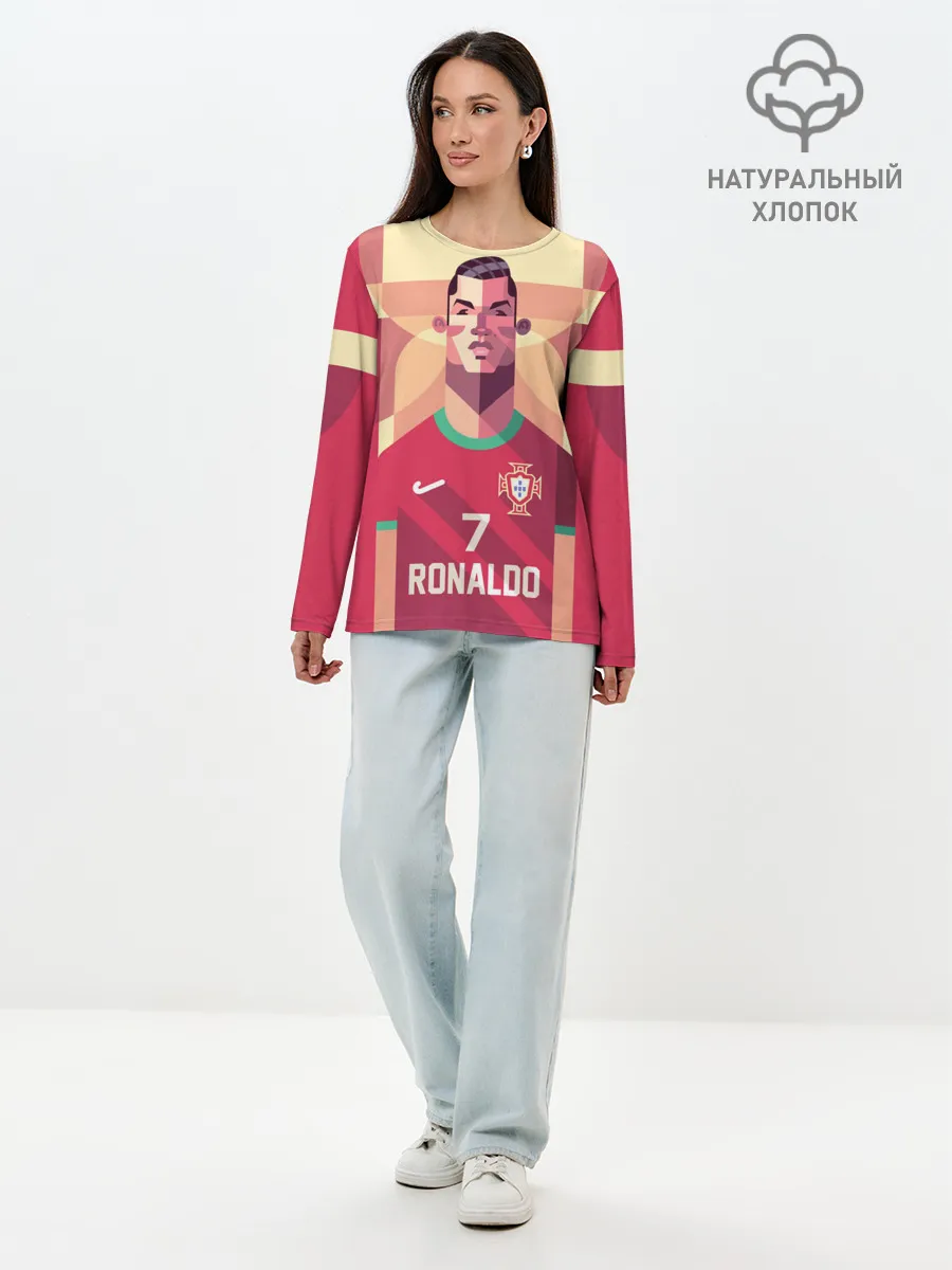 Лонгслив женский. Хлопок / Криштиану Роналду