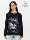 Лонгслив женский. Хлопок / ЧЕРЕП И ВОРОН