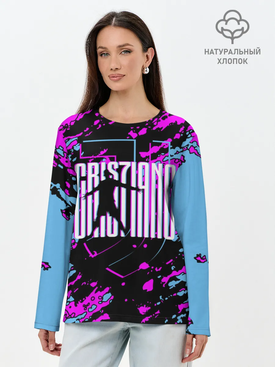 Лонгслив женский. Хлопок / Криштиану Роналду