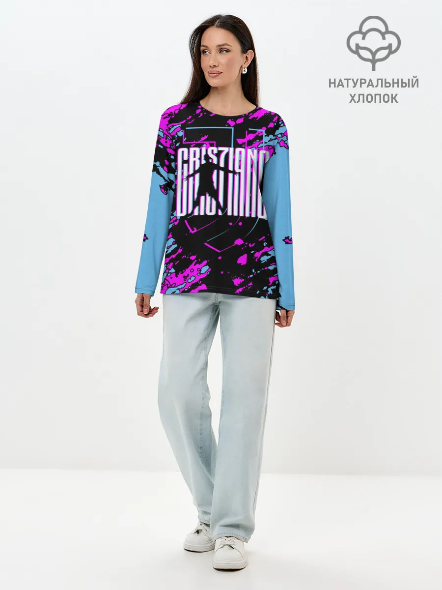 Лонгслив женский. Хлопок / Криштиану Роналду