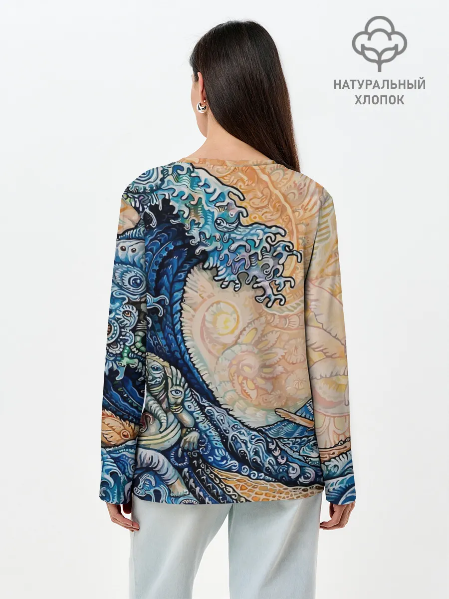 Лонгслив женский. Хлопок / Indian Ocean psychedelics