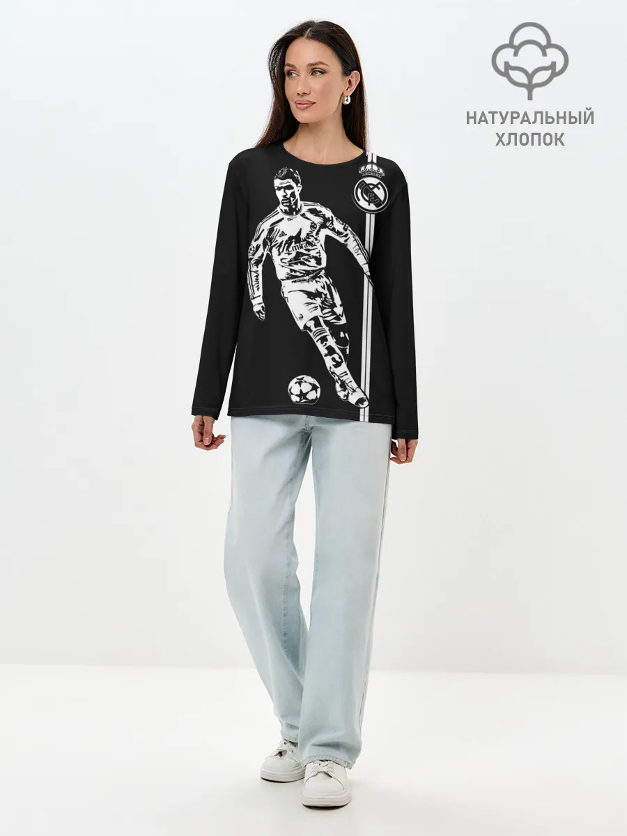 Лонгслив женский. Хлопок / Криштиану Роналду