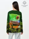 Лонгслив женский. Хлопок / Тропическая лягушка