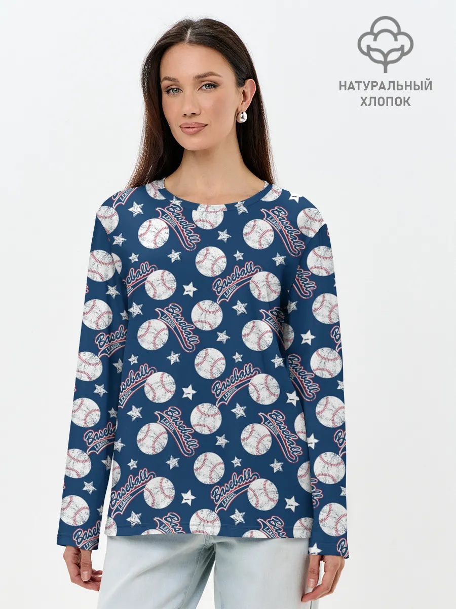Лонгслив женский. Хлопок / Baseball