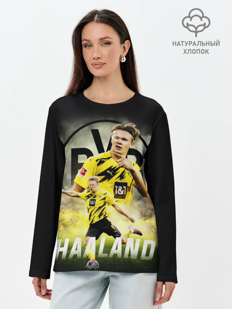 Лонгслив женский. Хлопок / ЭРЛИНГ ХОЛАНД / ERLING HAALAND