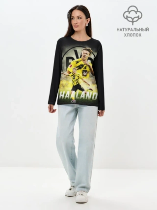 Лонгслив женский. Хлопок / ЭРЛИНГ ХОЛАНД / ERLING HAALAND