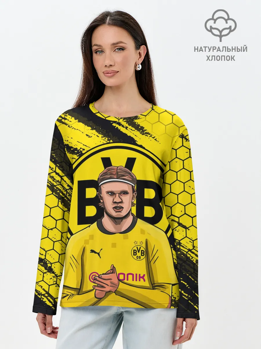 Лонгслив женский. Хлопок / ЭРЛИНГ ХОЛАНД / ERLING HAALAND