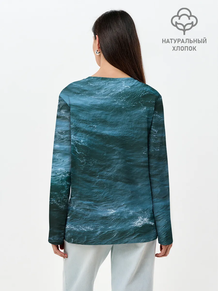 Лонгслив женский. Хлопок / дайвинг
