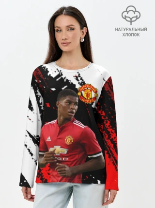 Лонгслив женский. Хлопок / Manchester United: Рашфорд.