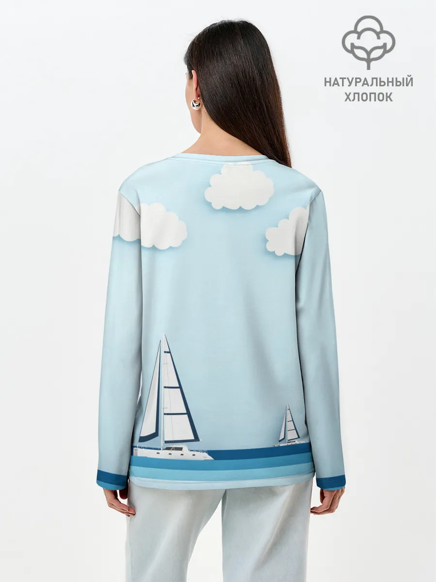 Лонгслив женский. Хлопок / ПАРУСНИКИ | SUMMER
