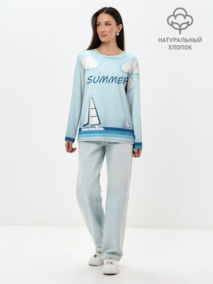 Лонгслив женский. Хлопок / ПАРУСНИКИ | SUMMER