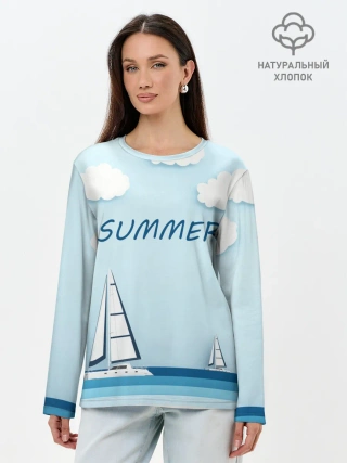 Лонгслив женский. Хлопок / ПАРУСНИКИ | SUMMER