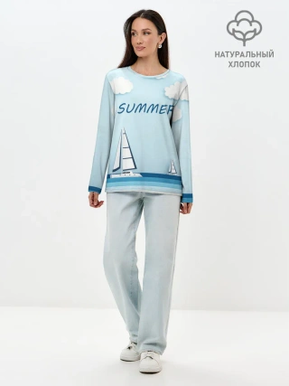 Лонгслив женский. Хлопок / ПАРУСНИКИ | SUMMER