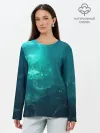 Лонгслив женский. Хлопок / Дно морское