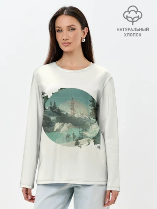 Лонгслив женский. Хлопок / Необычное окно