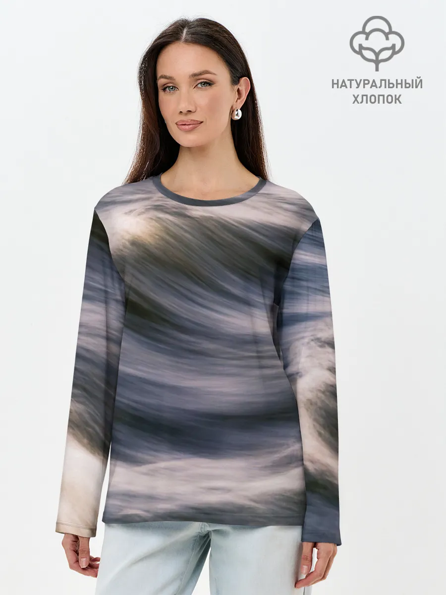 Лонгслив женский. Хлопок / Море волнуется