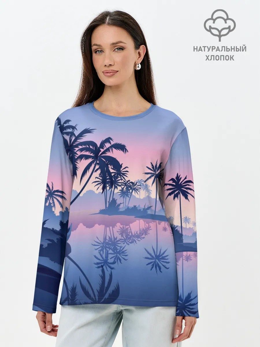 Лонгслив женский. Хлопок / Тихая заводь