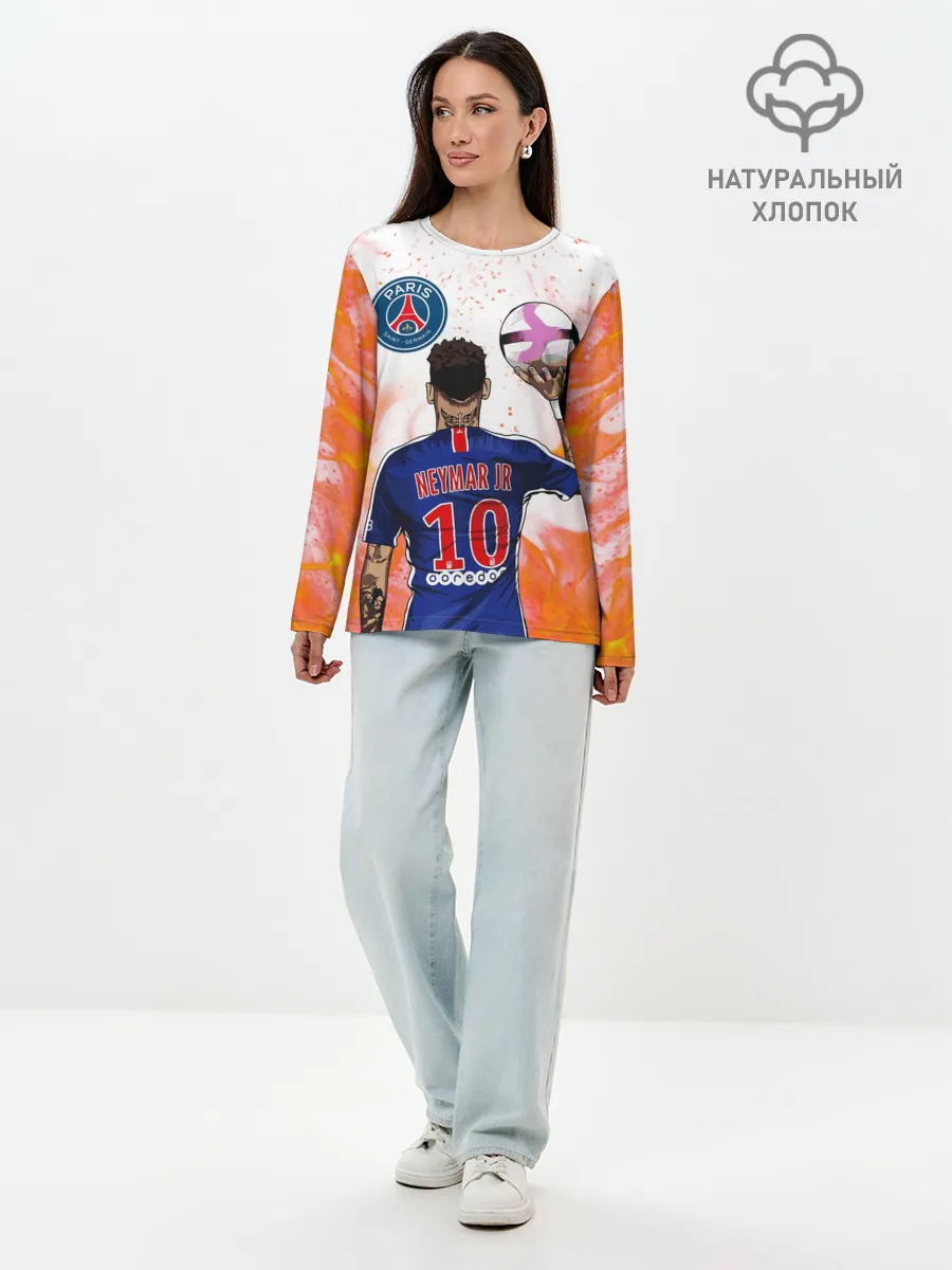 Лонгслив женский. Хлопок / НЕЙМАР / NEYMAR / ПСЖ