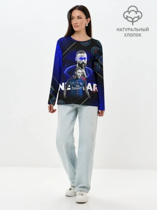 Лонгслив женский. Хлопок / НЕЙМАР / NEYMAR / ПСЖ