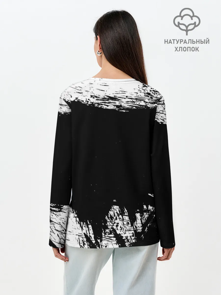 Лонгслив женский. Хлопок / Черный Аста Чёрный клевер