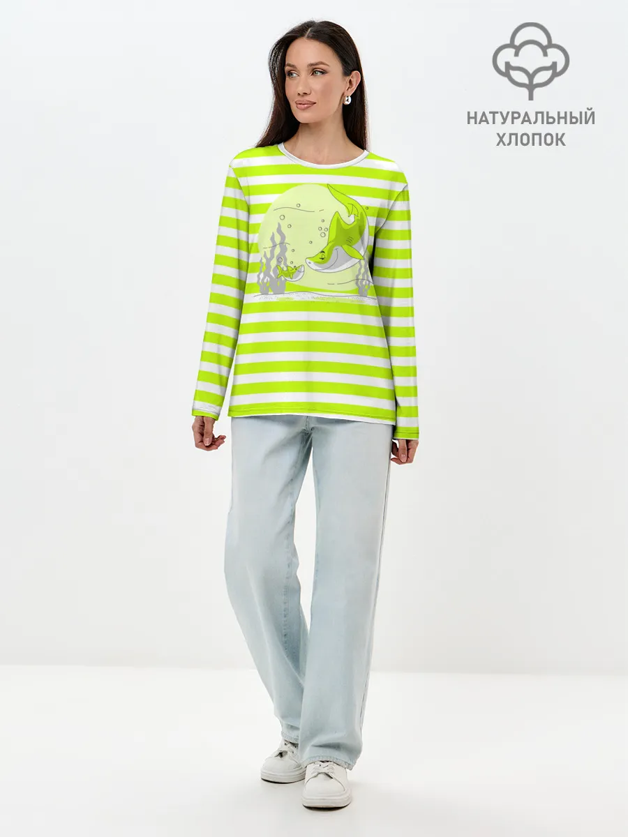 Лонгслив женский. Хлопок / Акула