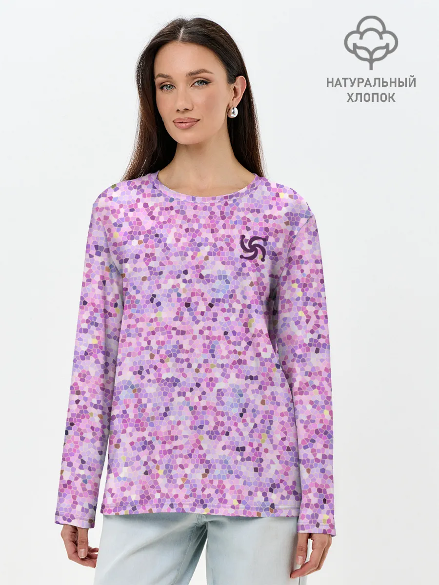 Лонгслив женский. Хлопок / Абстракция