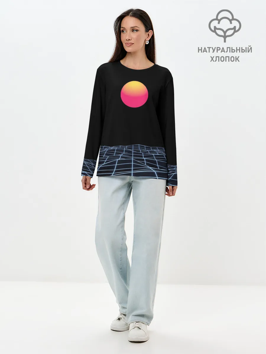 Лонгслив женский. Хлопок / Цифровой восход