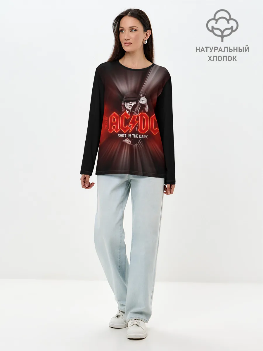 Лонгслив женский. Хлопок / AC/DC: Angus Young