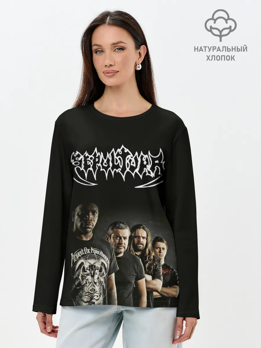 Лонгслив женский. Хлопок / Sepultura