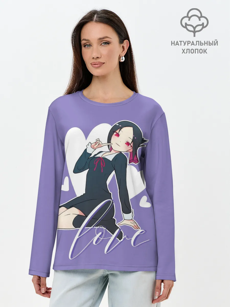 Лонгслив женский. Хлопок / Love Kaguya Shinomiya