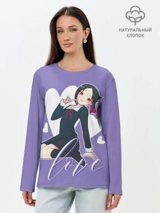 Лонгслив женский. Хлопок / Love Kaguya Shinomiya