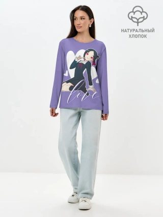 Лонгслив женский. Хлопок / Love Kaguya Shinomiya