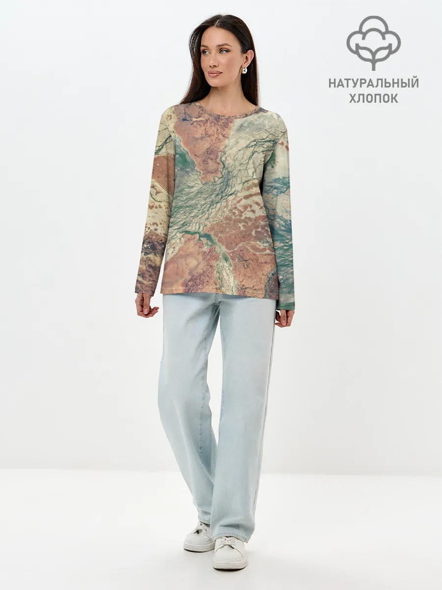 Лонгслив женский. Хлопок / Снимок со СпуТника