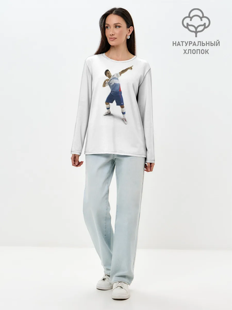 Лонгслив женский. Хлопок / Смешной Серхио Агуэро