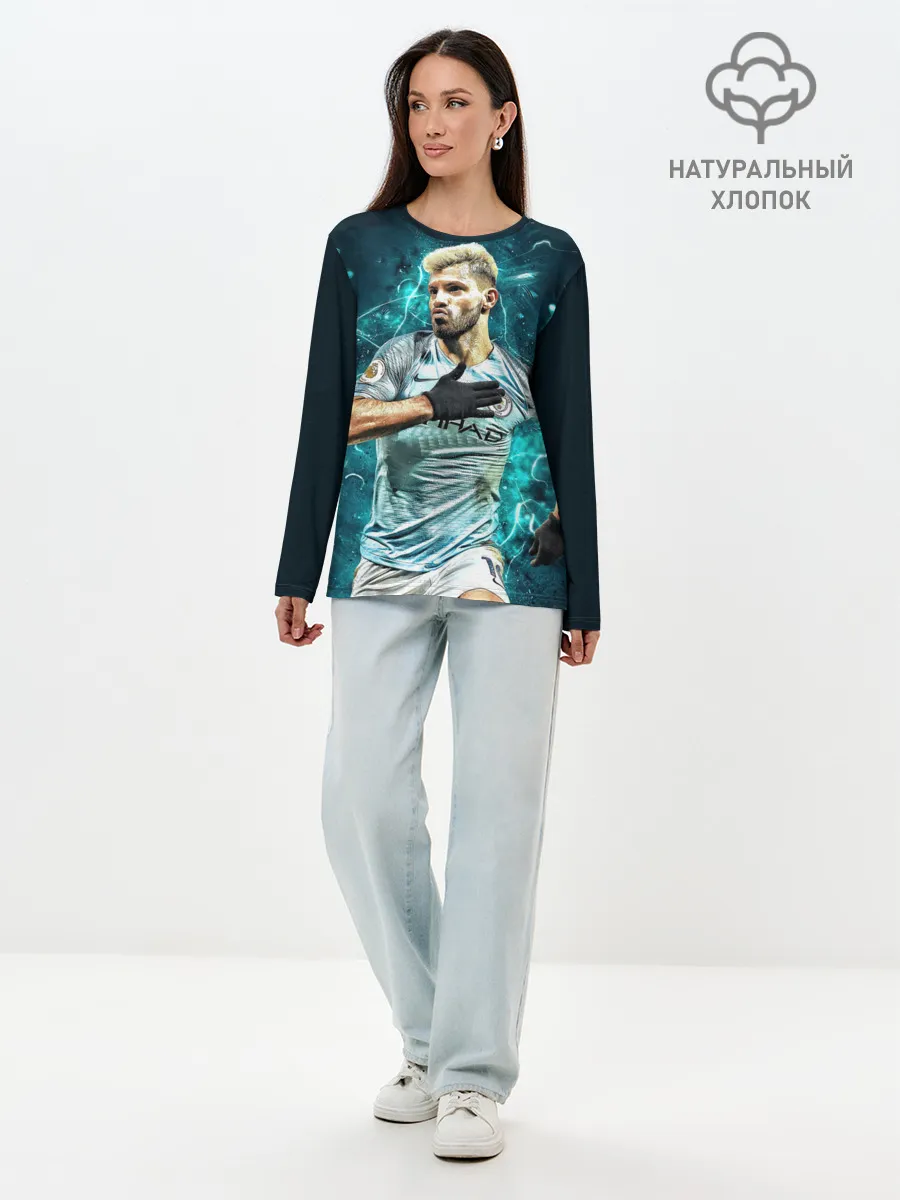 Лонгслив женский. Хлопок / Серхио Агуэро