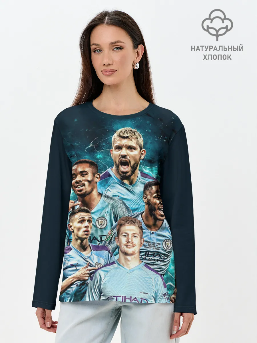 Лонгслив женский. Хлопок / Манчестер Сити Серхио Агуэро