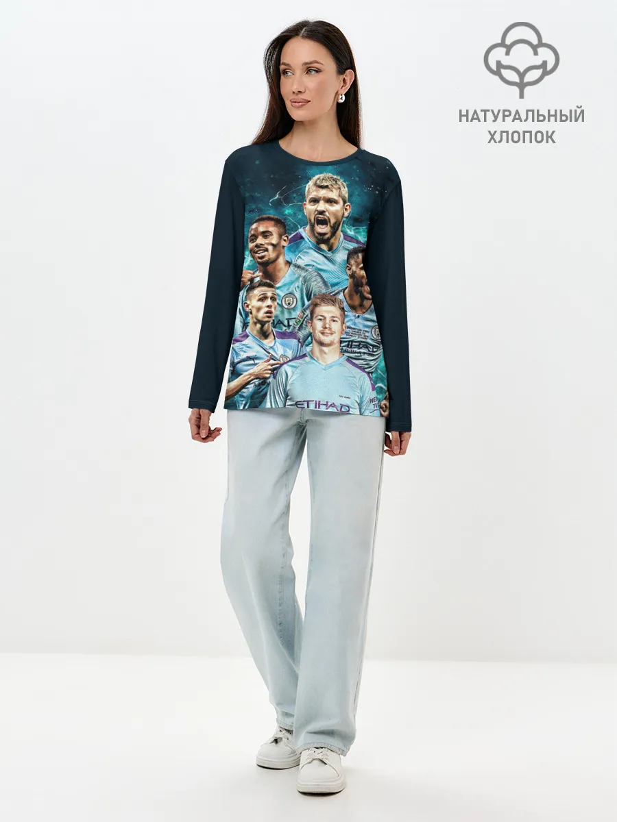 Лонгслив женский. Хлопок / Манчестер Сити Серхио Агуэро