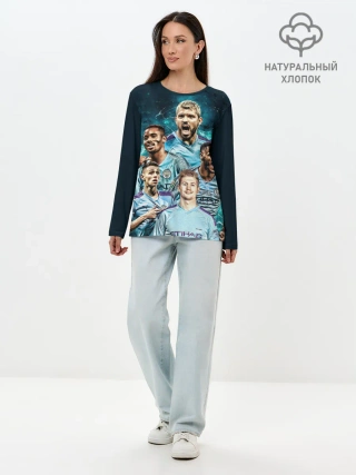 Лонгслив женский. Хлопок / Манчестер Сити Серхио Агуэро