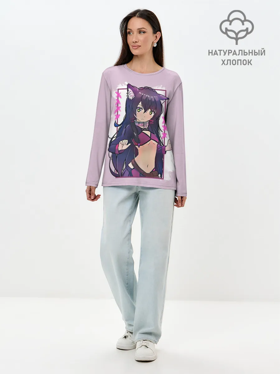 Лонгслив женский. Хлопок / Рем