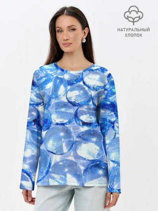 Лонгслив женский. Хлопок / Абстракция