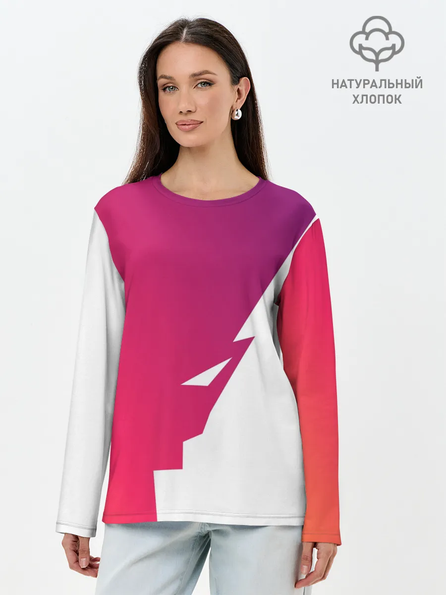 Лонгслив женский. Хлопок / Обертка и Задний фон