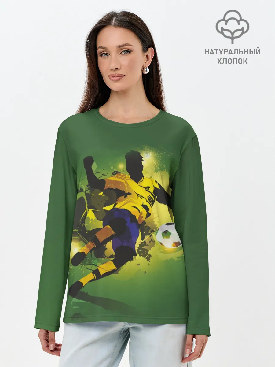 Лонгслив женский. Хлопок / Футбол