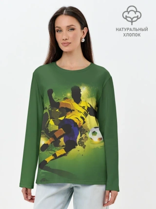Лонгслив женский. Хлопок / Футбол