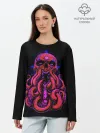 Лонгслив женский. Хлопок / Череп Осьминог | Octopus Skull