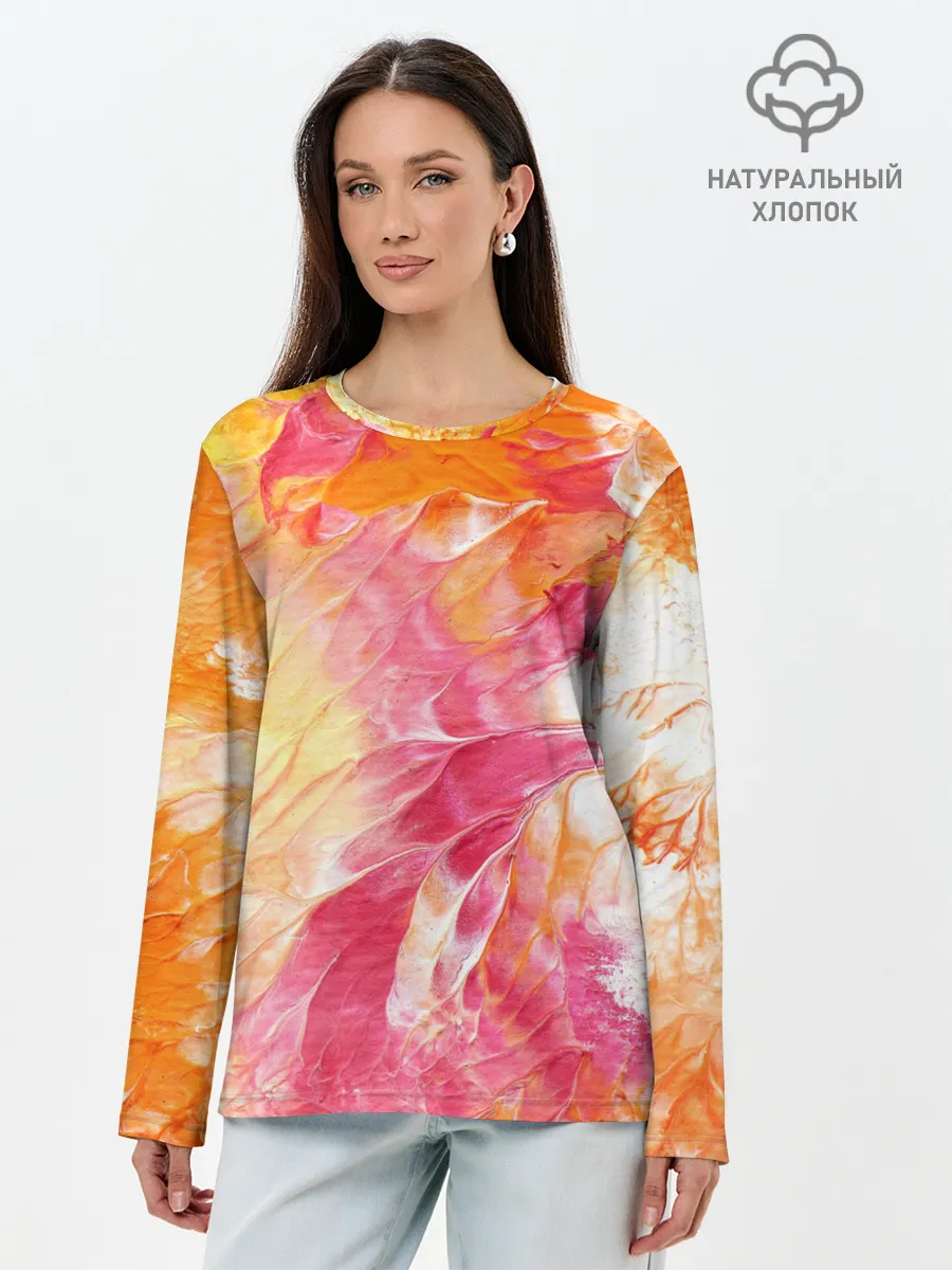Лонгслив женский. Хлопок / Яркая | Bright colors