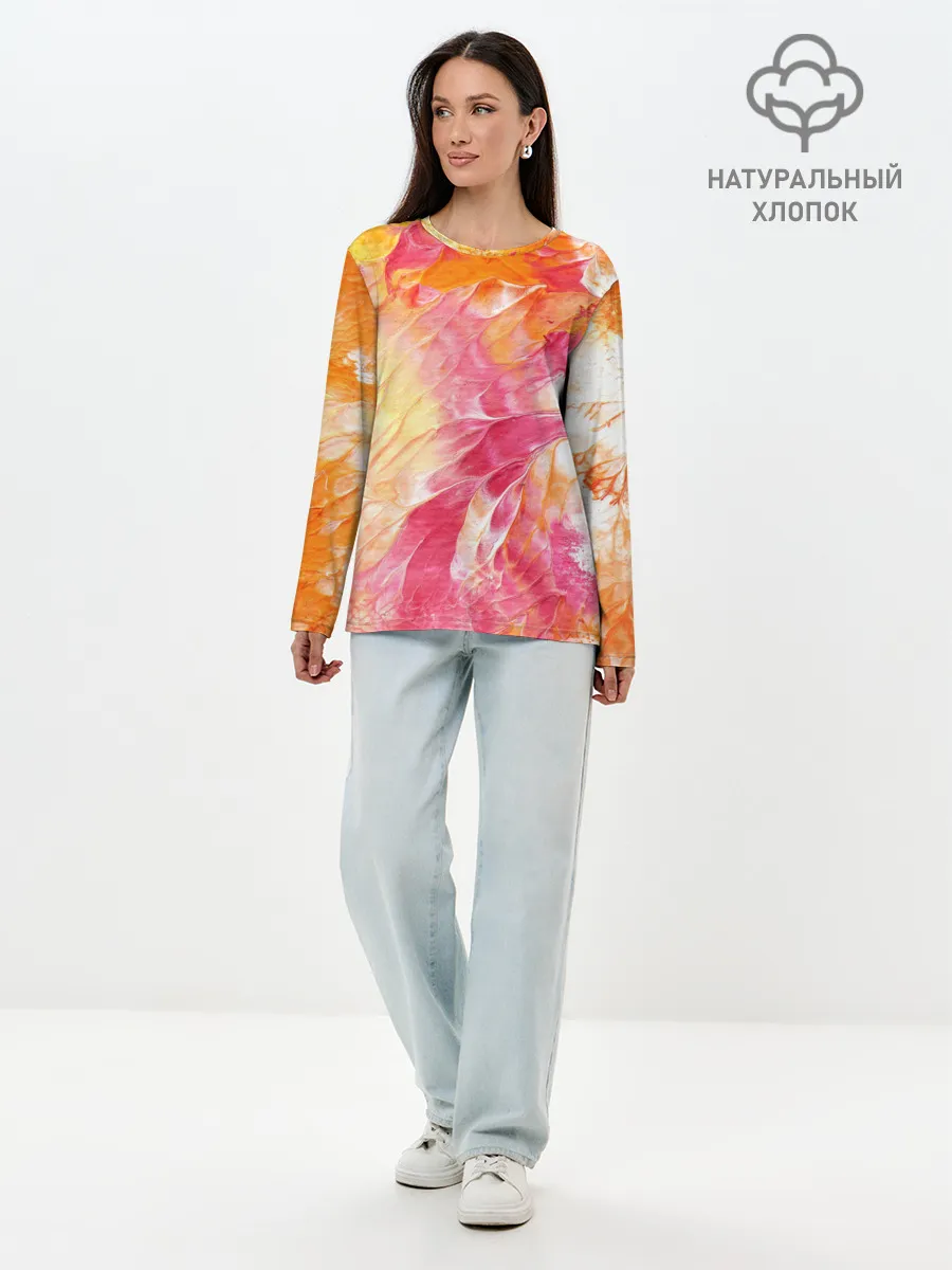Лонгслив женский. Хлопок / Яркая | Bright colors