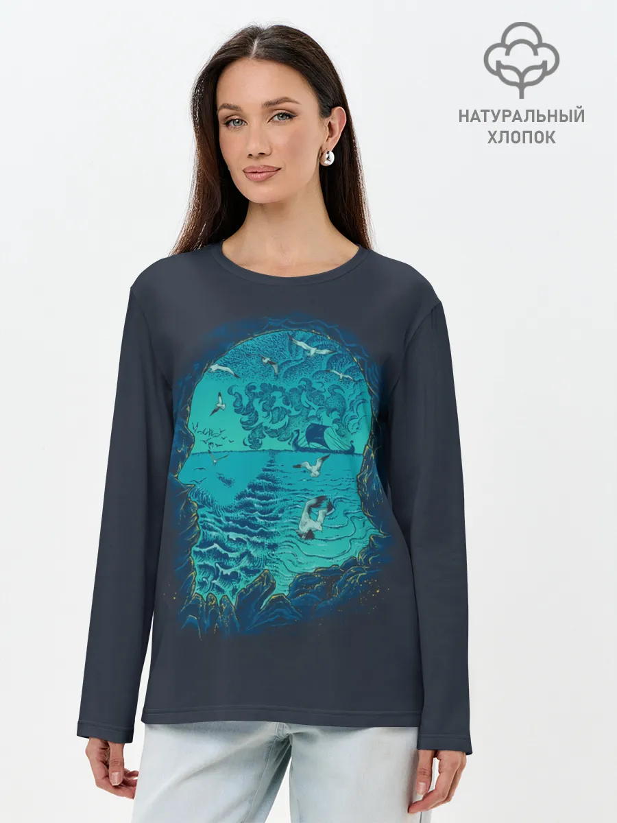 Лонгслив женский. Хлопок / Ragnarr Art