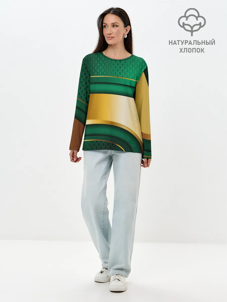 Лонгслив женский. Хлопок / GREEN GOLD 3D